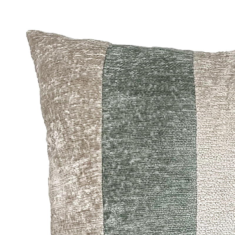 Cojín para el hogar de 45x45 cm a rayas verde-beige
