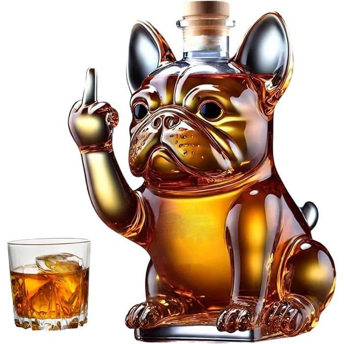 Botella de whisky, decantador para vino y whisky, decantadores de vino o licor mostrando su dedo medio 17,8 x 12,7 x DECANTER