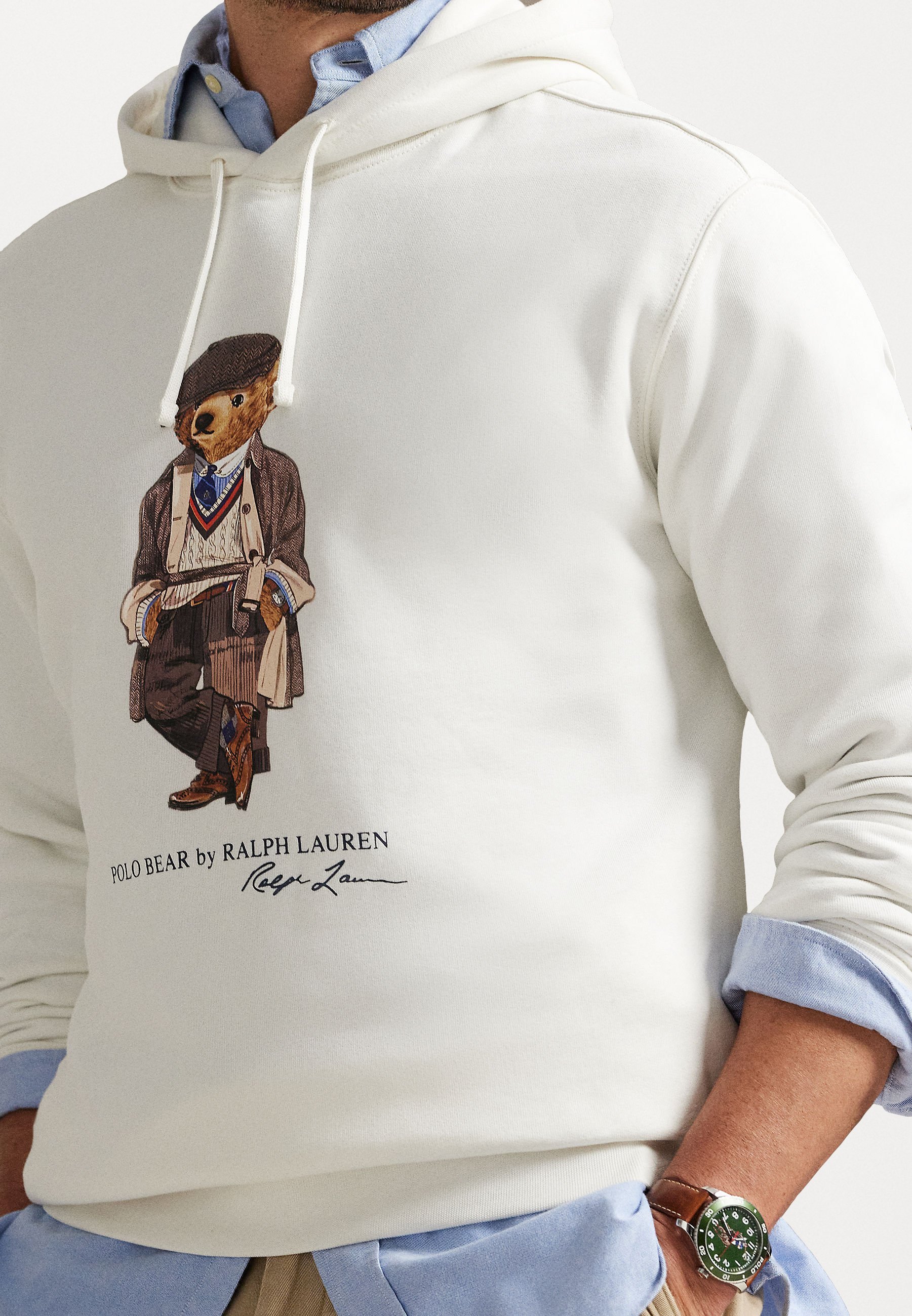 Polo Ralph Lauren Big & Tall POLO BEAR FLEECE HOODIE - Sweatshirt - deckwash wit