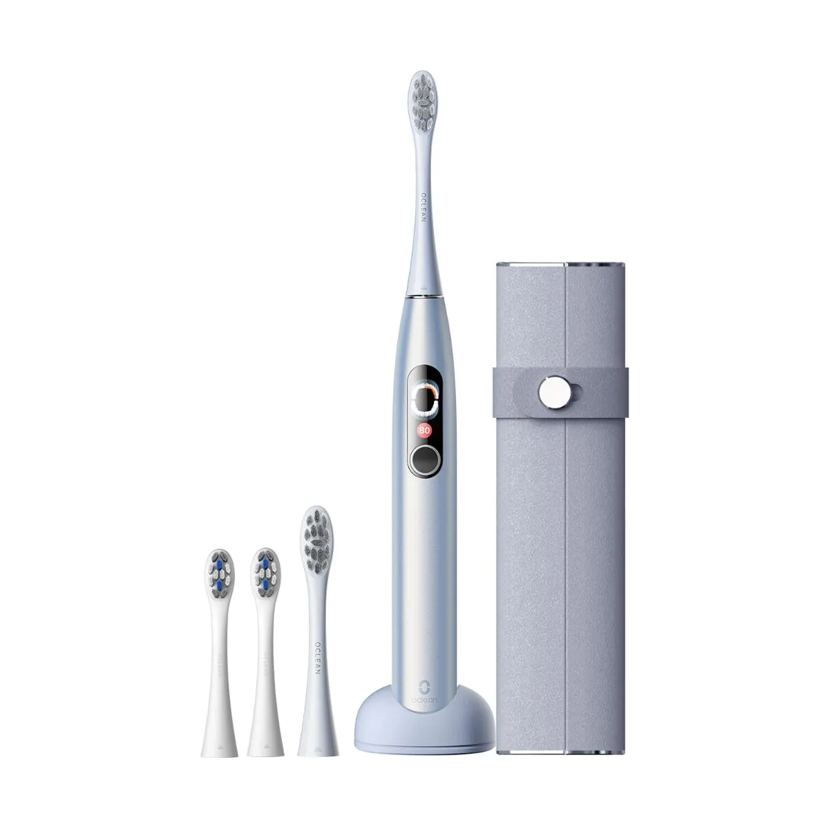 Oclean Zestaw X-Pro Digital Srebrny, 4 Końcówki + Etui