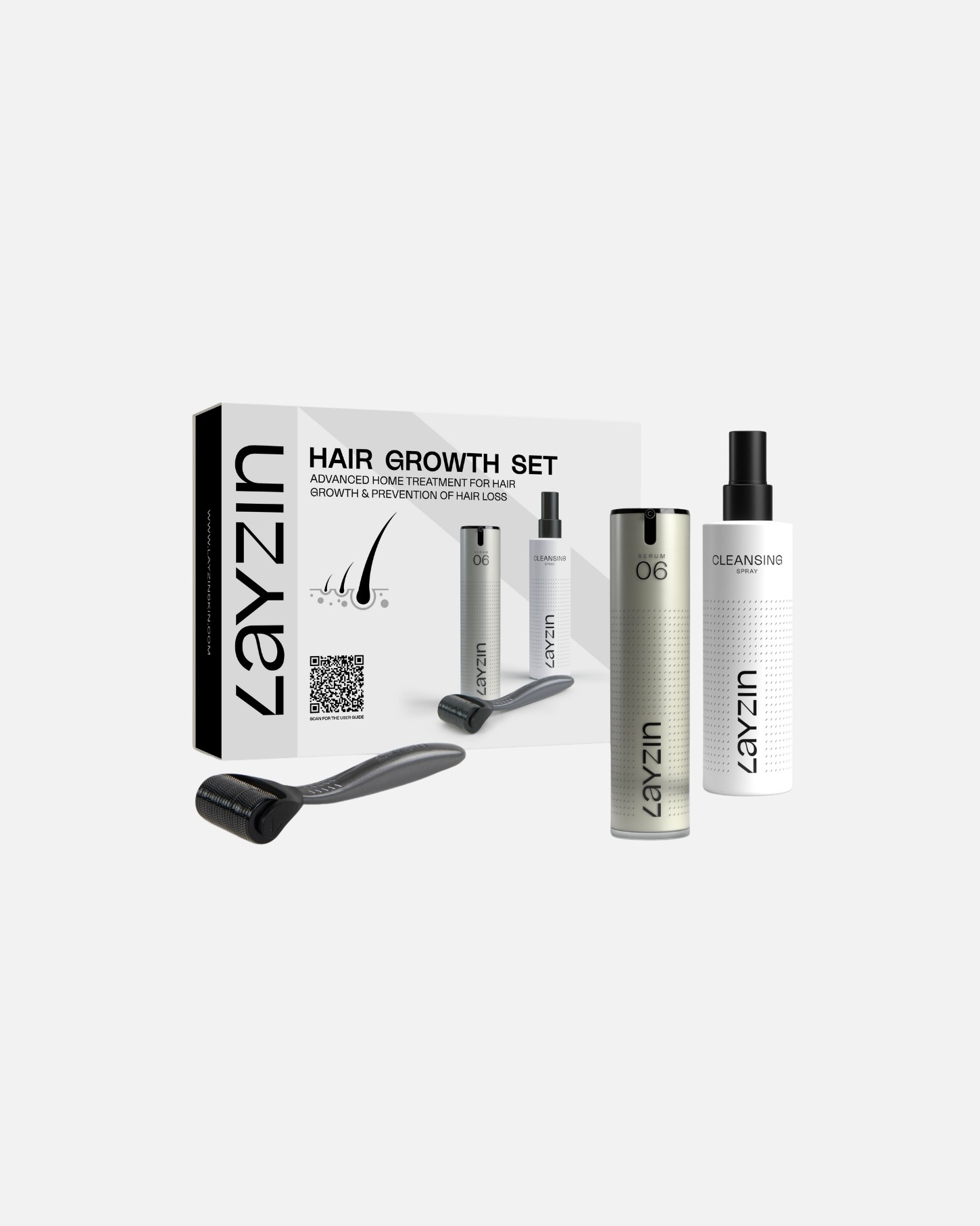 LAYZIN Haarwachs-Set für Haarwachstum – Wirksam gegen Haarausfall, fördert das Haarwachstum – 1 Stück