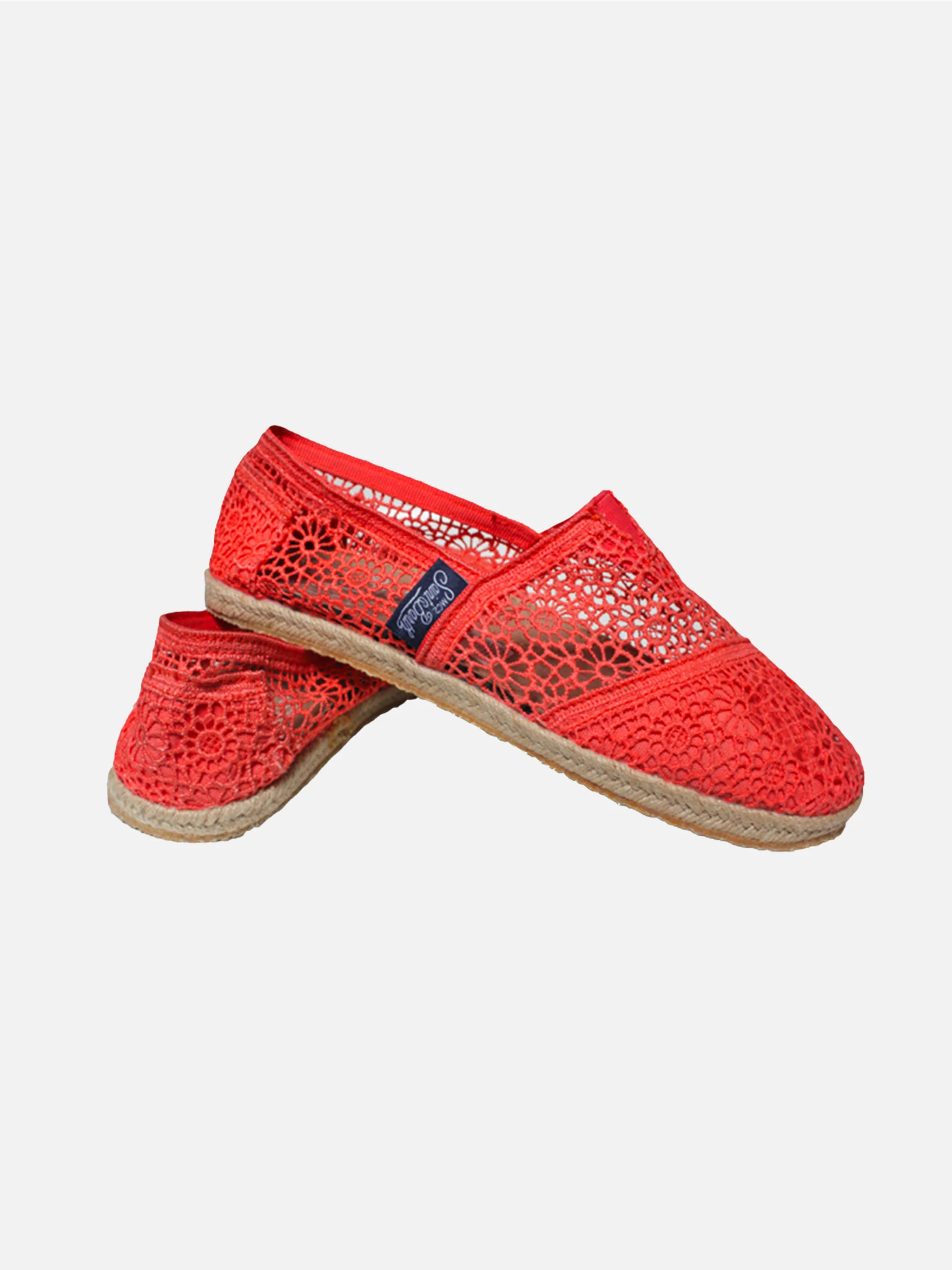 Espadrilles macramé rose poisson