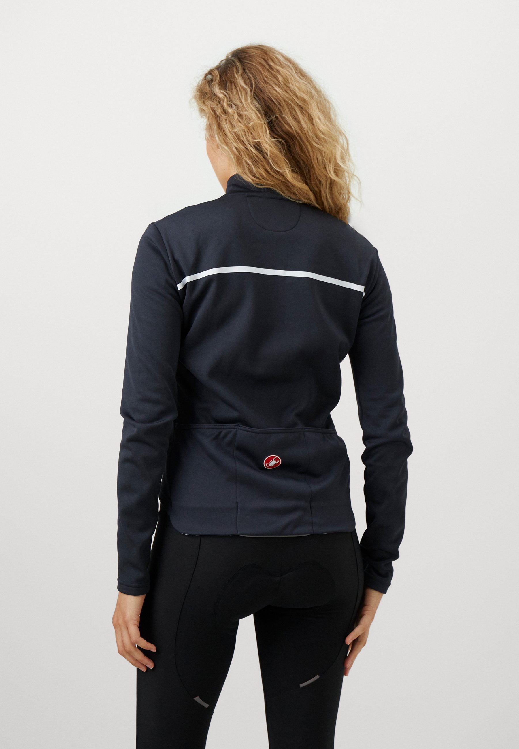 Castelli SINERGIA - Camisa de Ciclismo - preto claro/branco