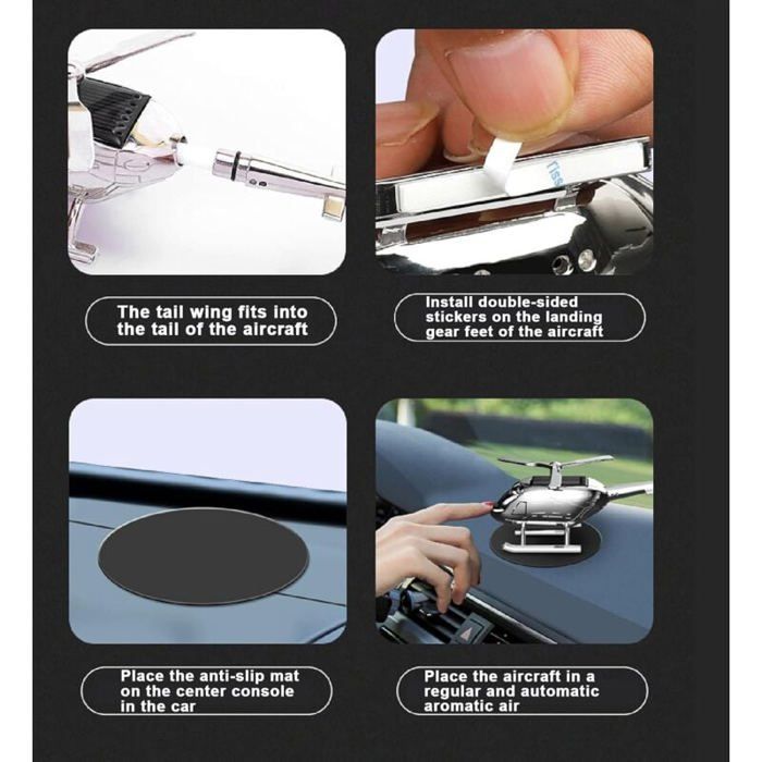 Ambientador solar para coche con 3 pastillas de granito para decoración interior y del coche (Negro)