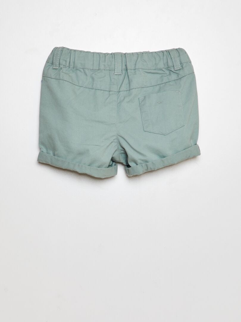 2-delt sett - T-skjorte i polostil + twillshorts - GRØNN