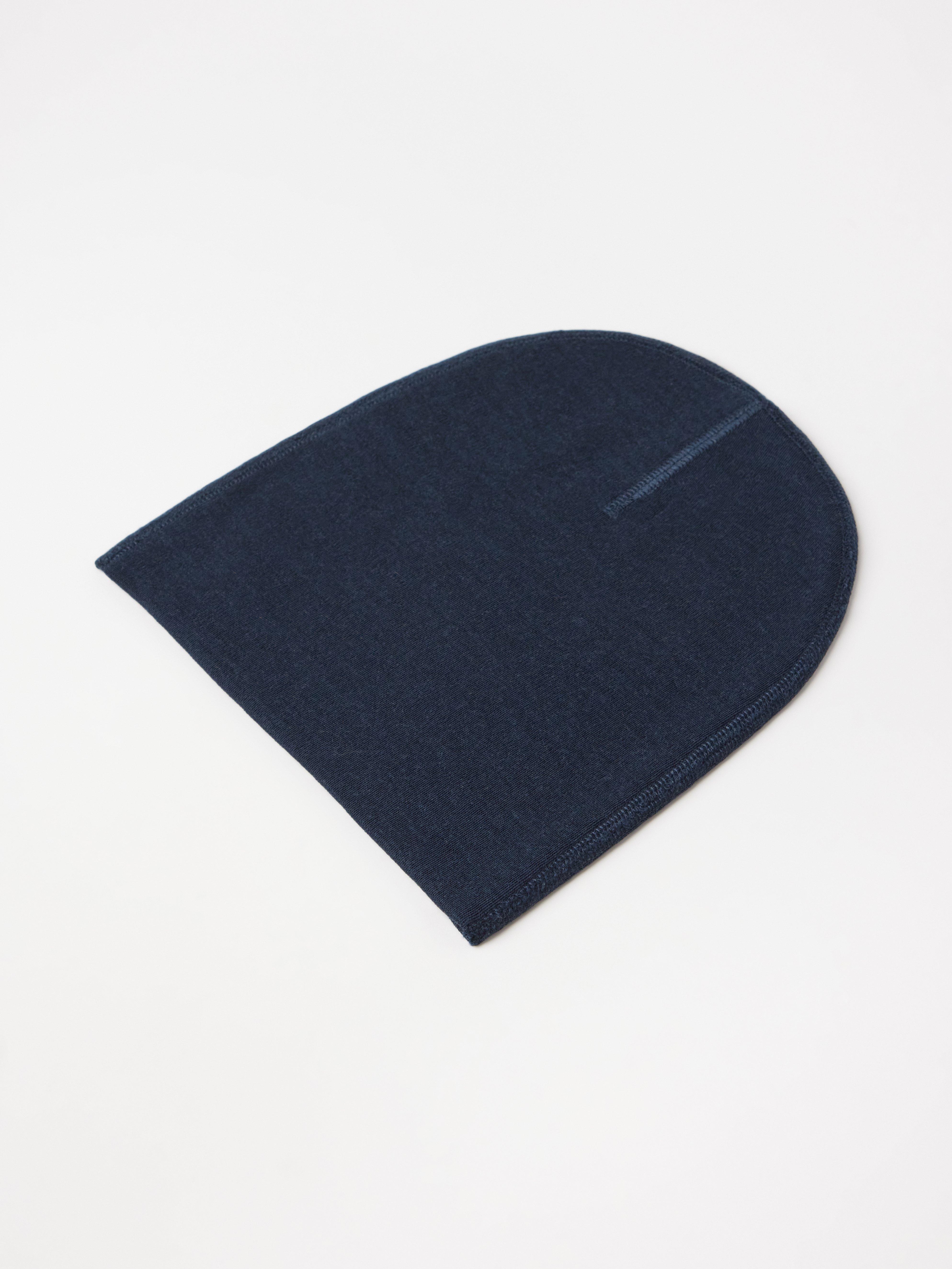Chapéu de lã merino azul-marinho