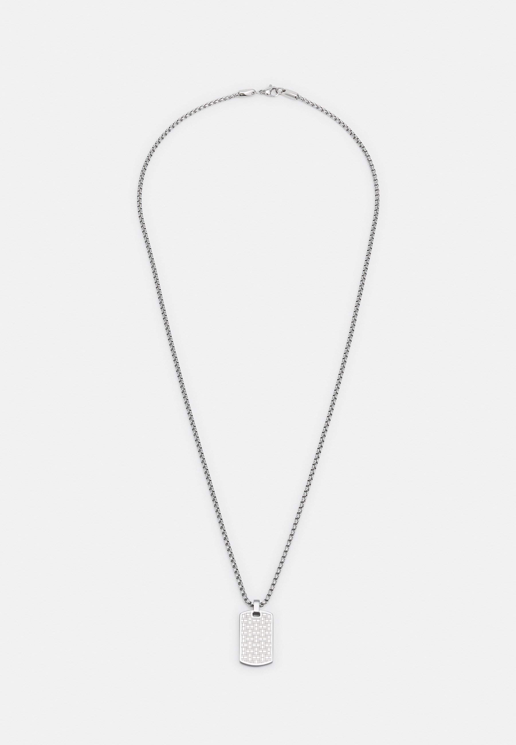 Collana Tommy Hilfiger con texture a bandiera su tutta la superficie - Collana - color argento