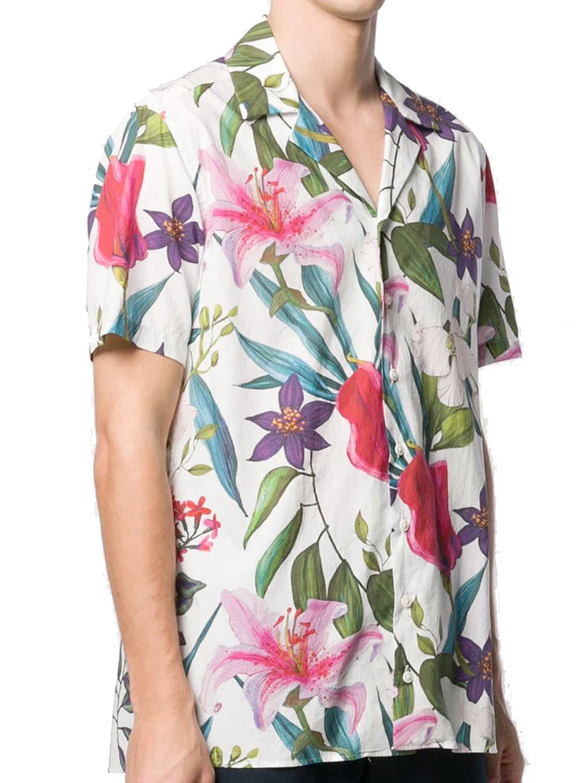 Herenoverhemd met tropische print