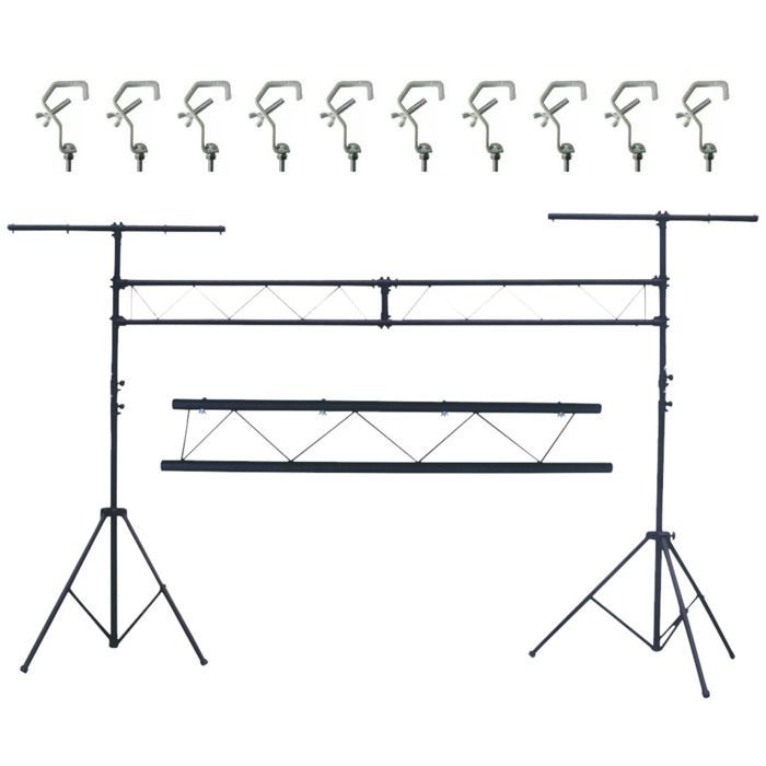 Robuuste lichttruss van 3 meter met 10 hoogwaardige haken voor DJ en LED-geluidssysteem.