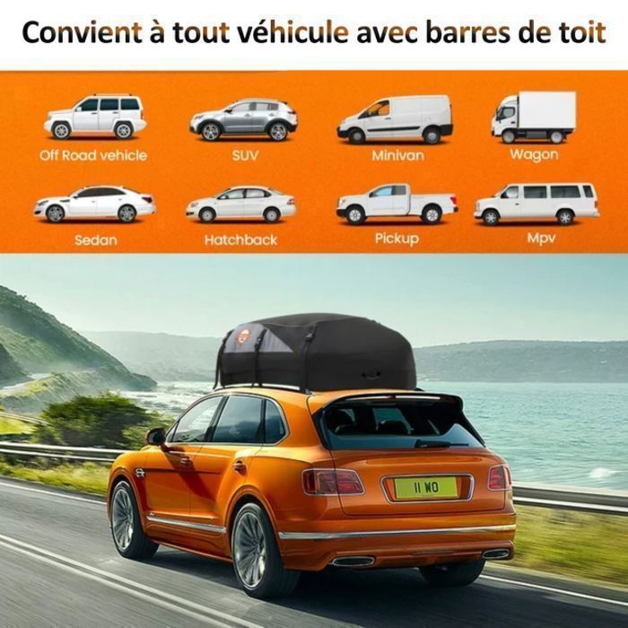 Sac De Toit Voiture Étanche - Sailnovo - 585L - Coffre De Toit Voiture Pliable, Convient avec Barres de Toit, 1000D Tissu d’Oxford