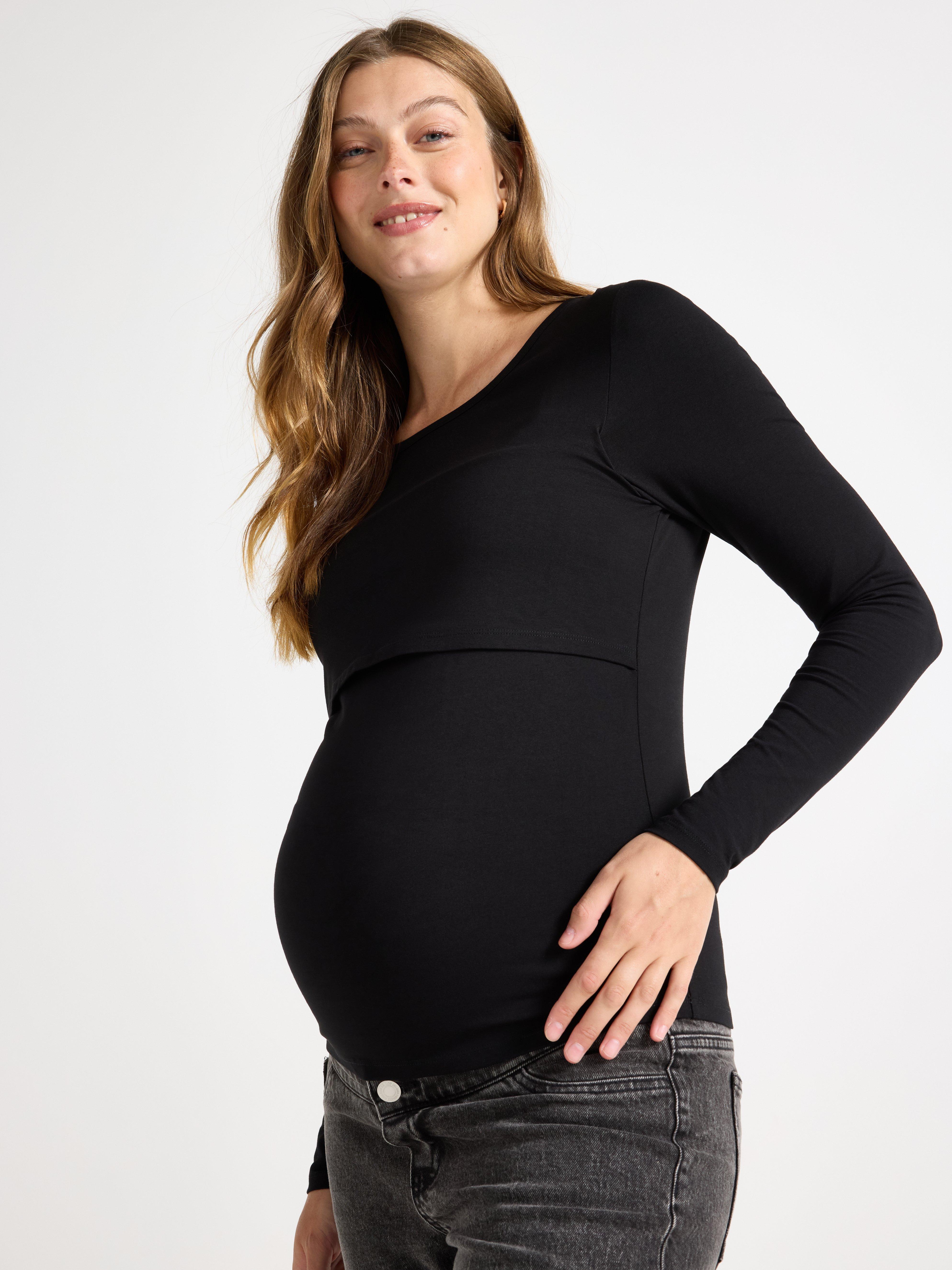 Top de lactancia para mamá negro
