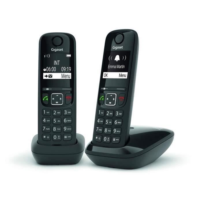 GIGASET AS690 Duo Schwarzes Schnurtelefon