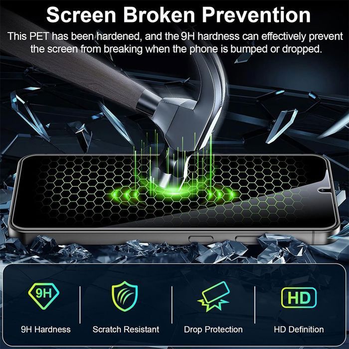 Pellicole protettive in vetro temperato per Samsung Galaxy A56 5G - Anti-spionaggio - Antigraffio - Antiurto - Confezione da 2