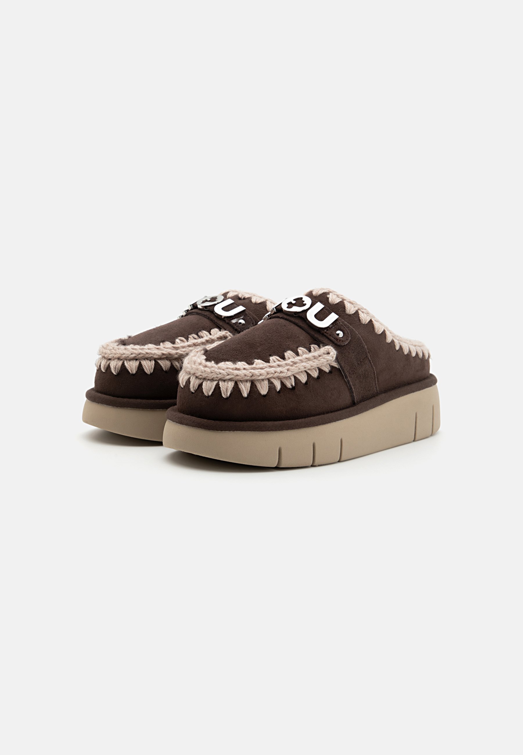 Mules Mou BOUNCE CLOGE MÉTAL LOGO - moka