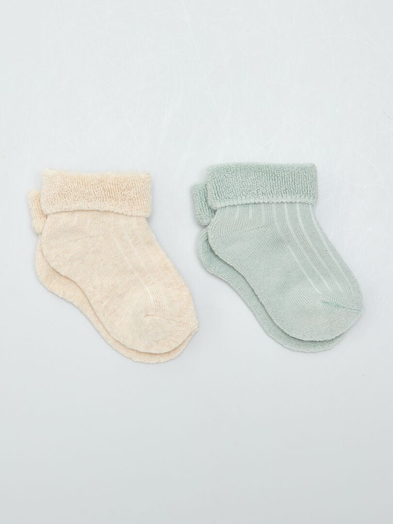 Conjunto de 2 pares de meias de malha bouclé - AZUL