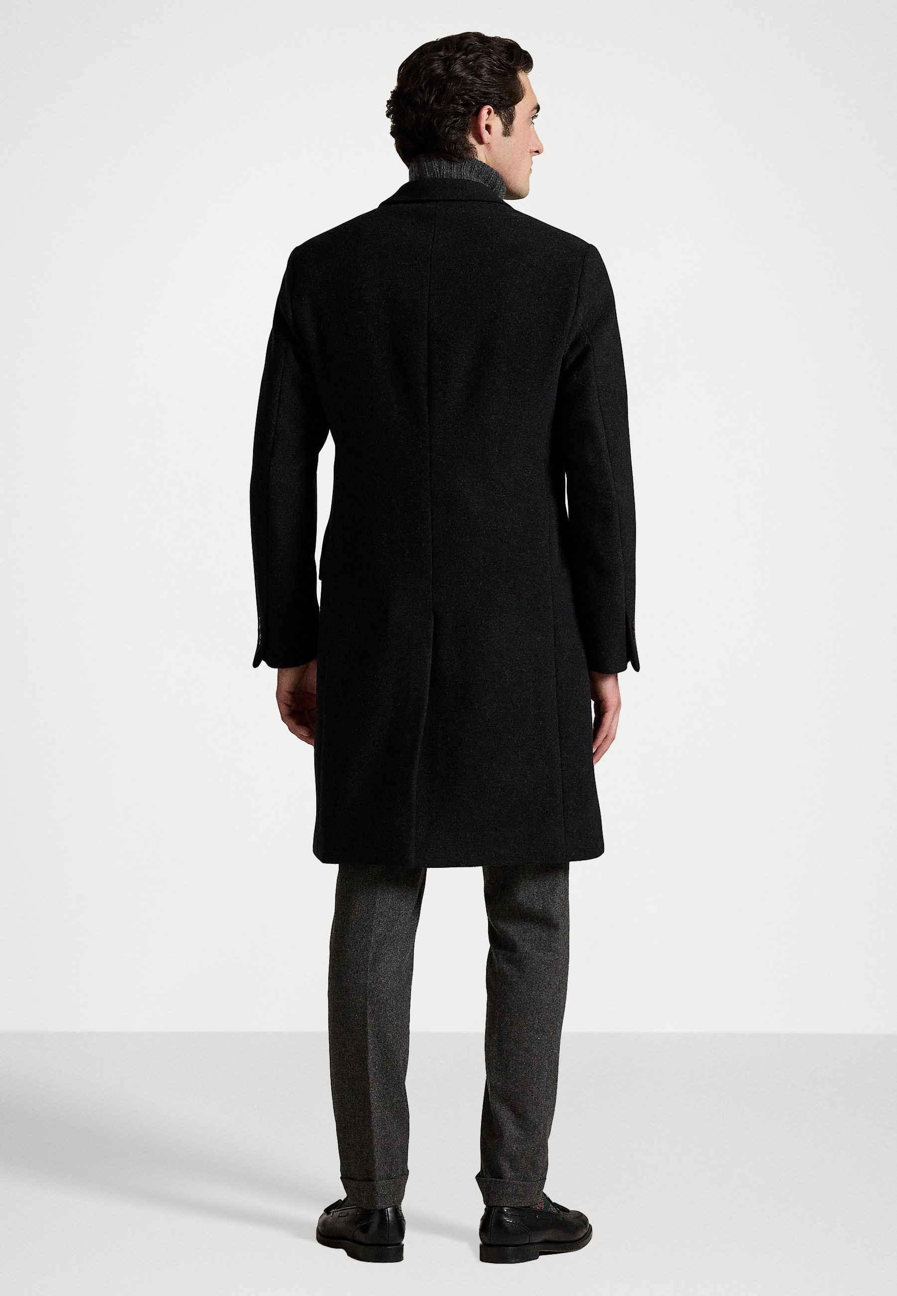 Polo Ralph Lauren Tailored Melton Topcoat – Klassischer Mantel – Anthrazit