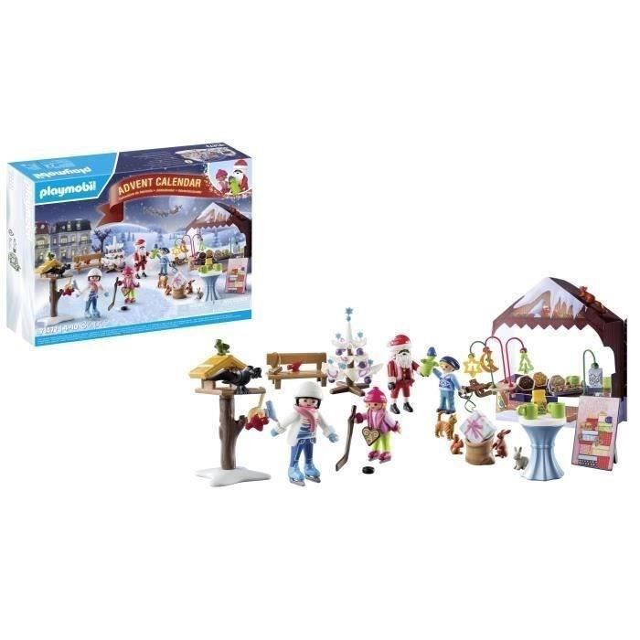 PLAYMOBIL 71472 Christmas Market Advent Calendar, 24 surprises, 84 pieces, Ages 4+