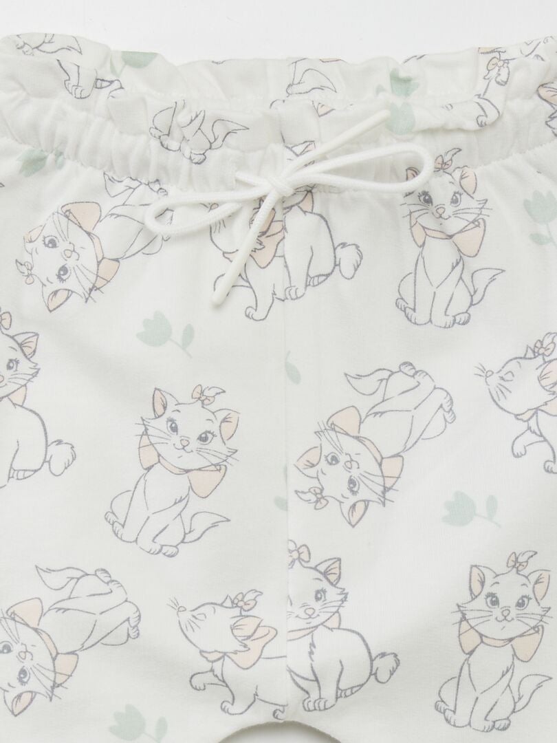 Broek met 'Minou'-print over de hele broek - WIT