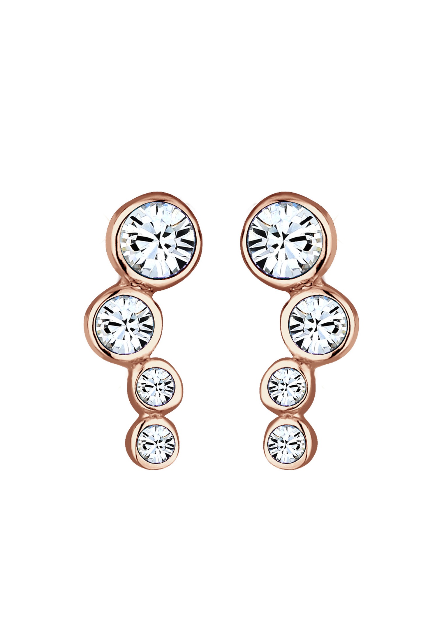 Elli Cercle Rond Boucles d'oreilles Femme - (925/1000) Argent Cristal