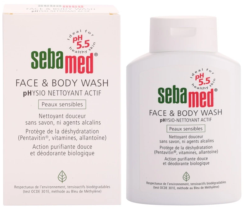 Jemná čistiaca emulzia Sebamed Face & Body Wash Sensitive Skin na tvár a telo pre citlivú pleť