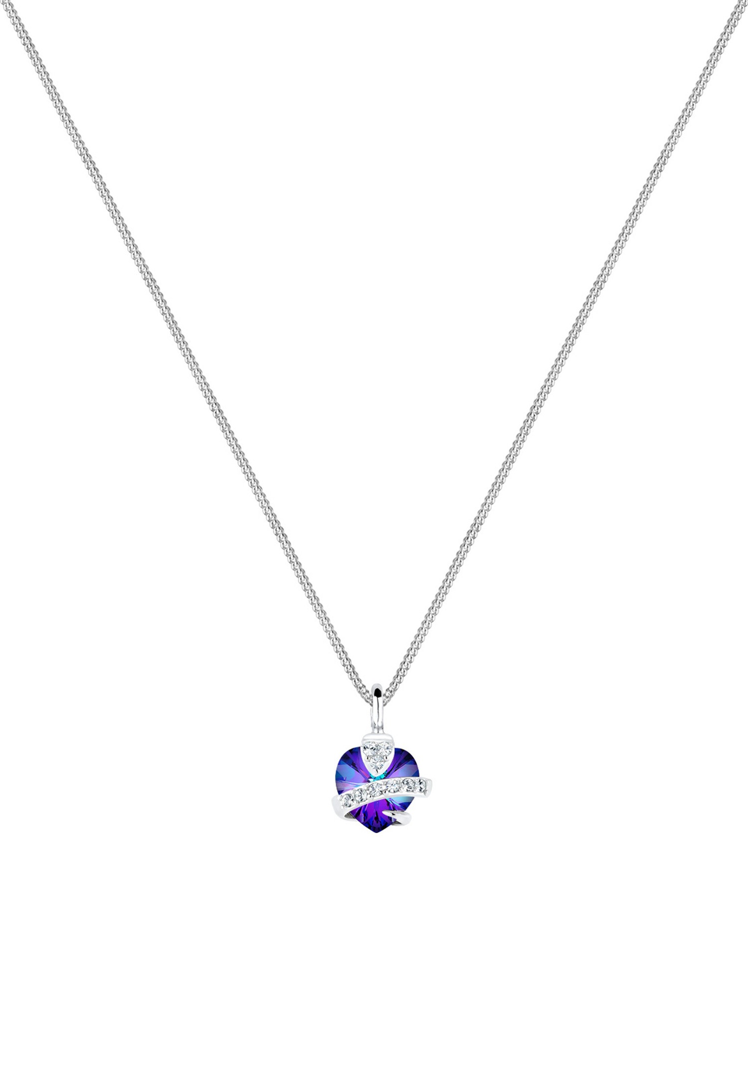Elli Femmes pendentif cœur glamoureux avec cristaux en argent sterling 925