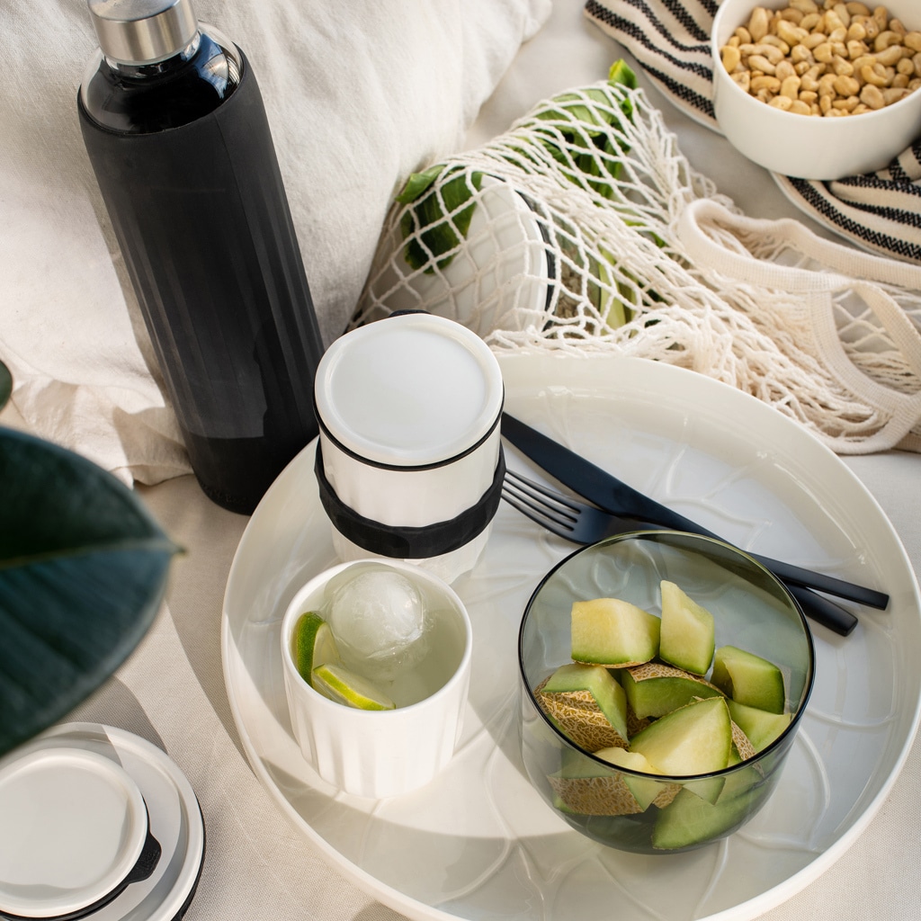 Bouteille d'eau minérale Villeroy & Boch, idéale à emporter et à table – Bouteille d'eau noire, idéale à emporter et à table