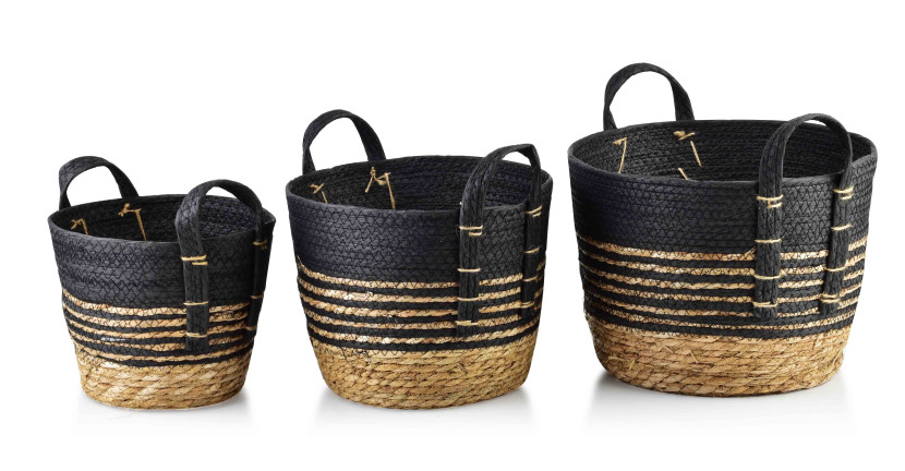 Komplet 3 koszy 33x33xH:26/28x28xH:23/23x23xH:20cm BALI