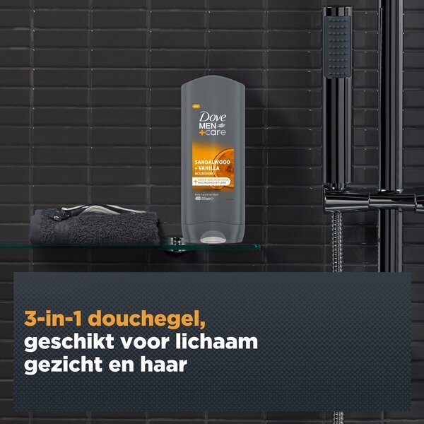 Dove Men+Care gel za tuširanje 3 u 1 s mirisom sandalovine i vanilije 400 ml