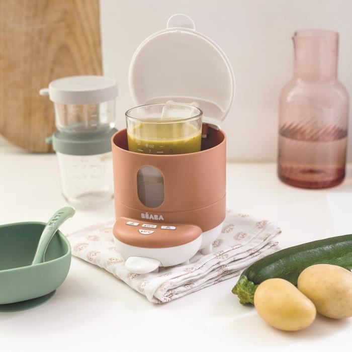 BÉABA - Bib'Expresso - Calentador de biberones/ropa - Temperatura exacta - Instantáneo - Baño María - Terracota