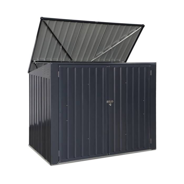 Cache poubelle double 1,75m² acier galvanisé avec kit d'ancrage CAREMBAULT