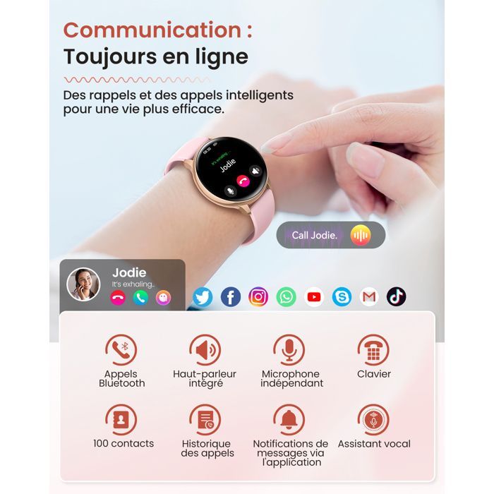 Reloj inteligente AIMIUVEI 2025 para mujer, Bluetooth 5.3, 2 correas, funciones para mujer/sueño/SpO2/120+ Sport/IP68/Gold