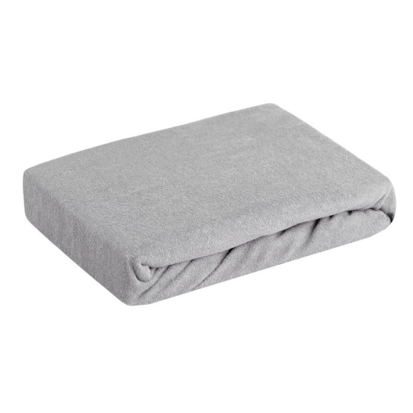 Prześcieradło frotte z gumką 180x200 srebrne na materac 20cm