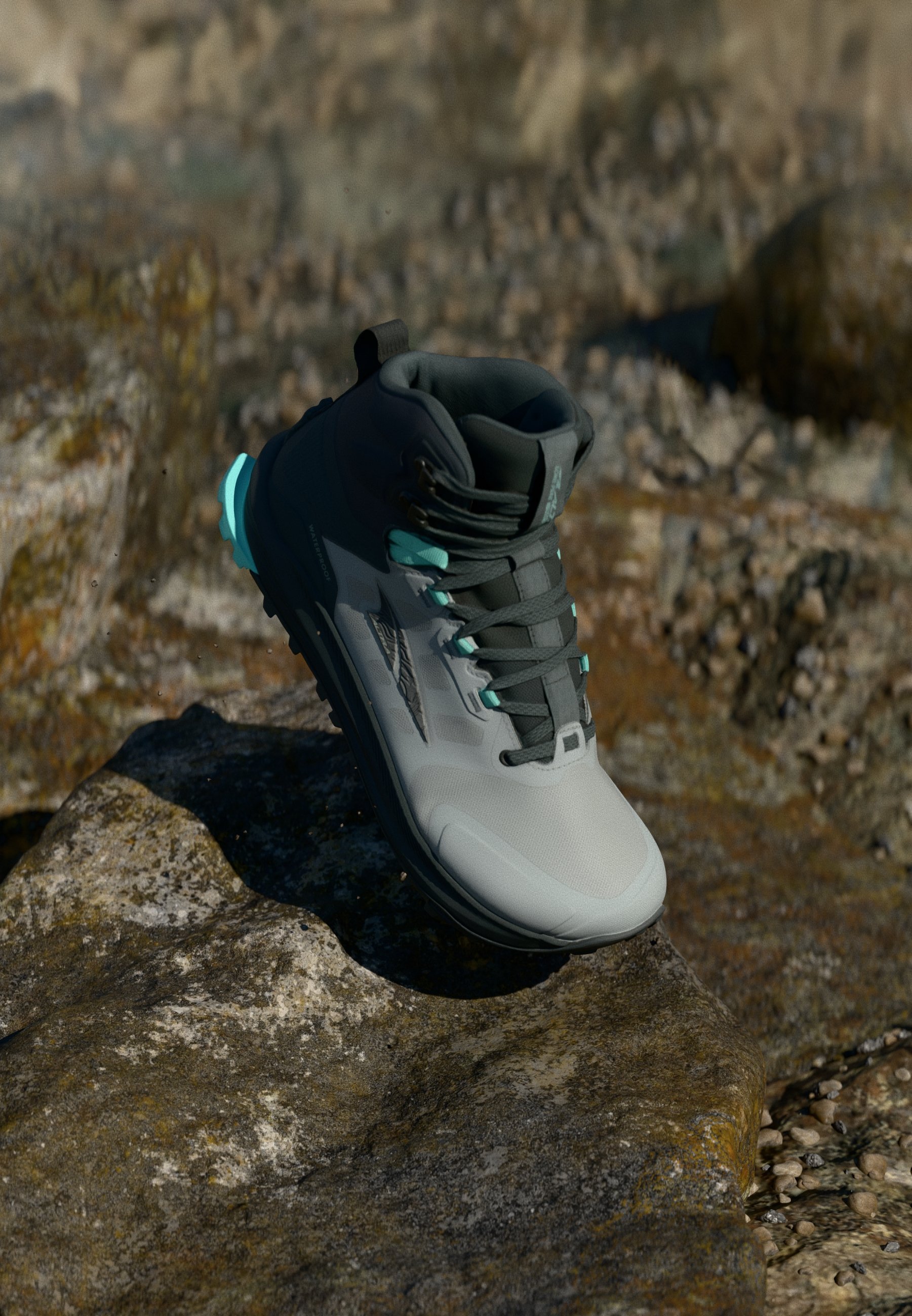 Altra LONE PEAK 9 WATERPROOF MID - Botas de caminhada - preto/cinza