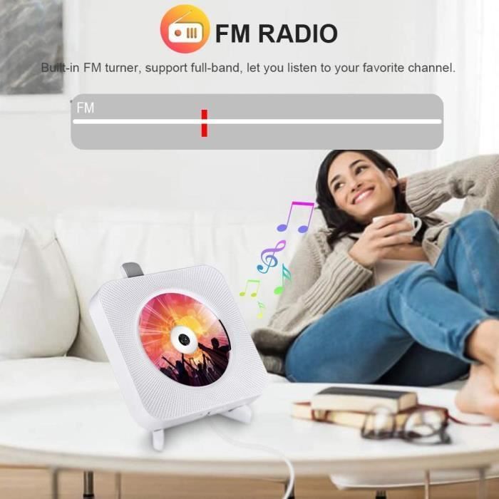 STILLCOOL Draagbare Bluetooth CD-speler - Draadloze HiFi-luidspreker - USB-drive - Wit