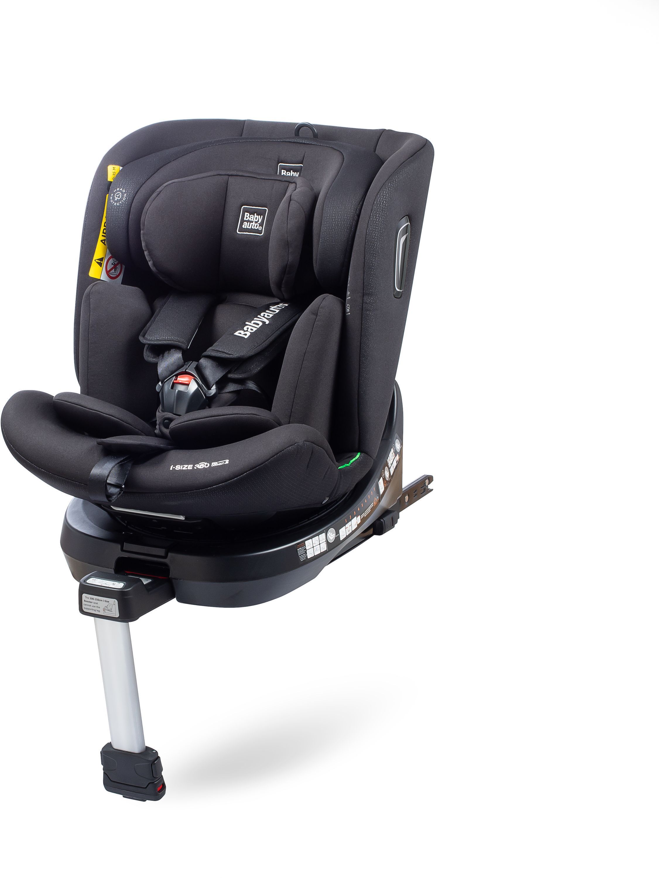 Bilbarnstol - BABYAUTO - Aitana - Grupp 0/1/2/3 - I-Size - 40/150 cm - Isofix - 360° vridbar - Stödben - Svart