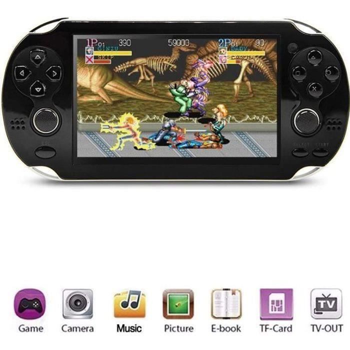 Tragbare Spielkonsole – PXP – über 3000 Retro-Spiele – 4,3 Zoll – Schwarz