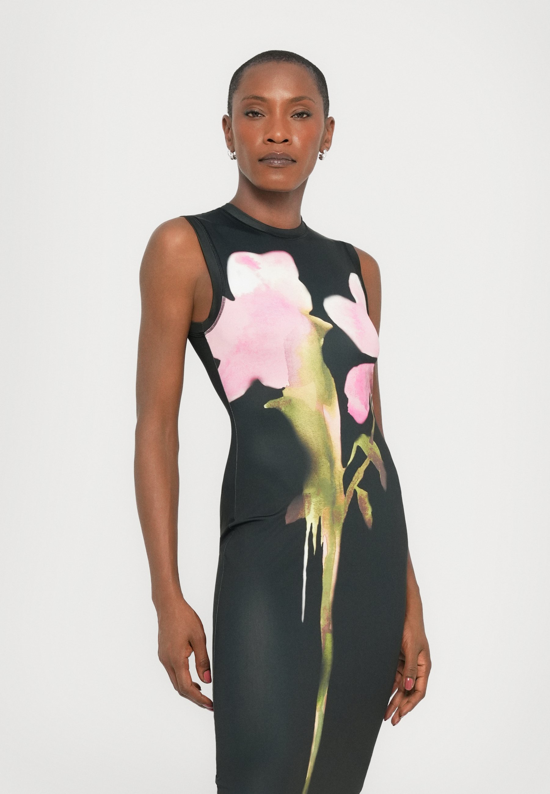 Stine Goya elastische tanktopjurk met ronde hals - Jersey jurk - zwart