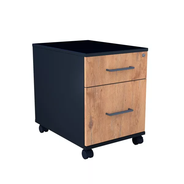 Kontenerek pod biurko LOFT Flex 2 – Dąb Lancelot