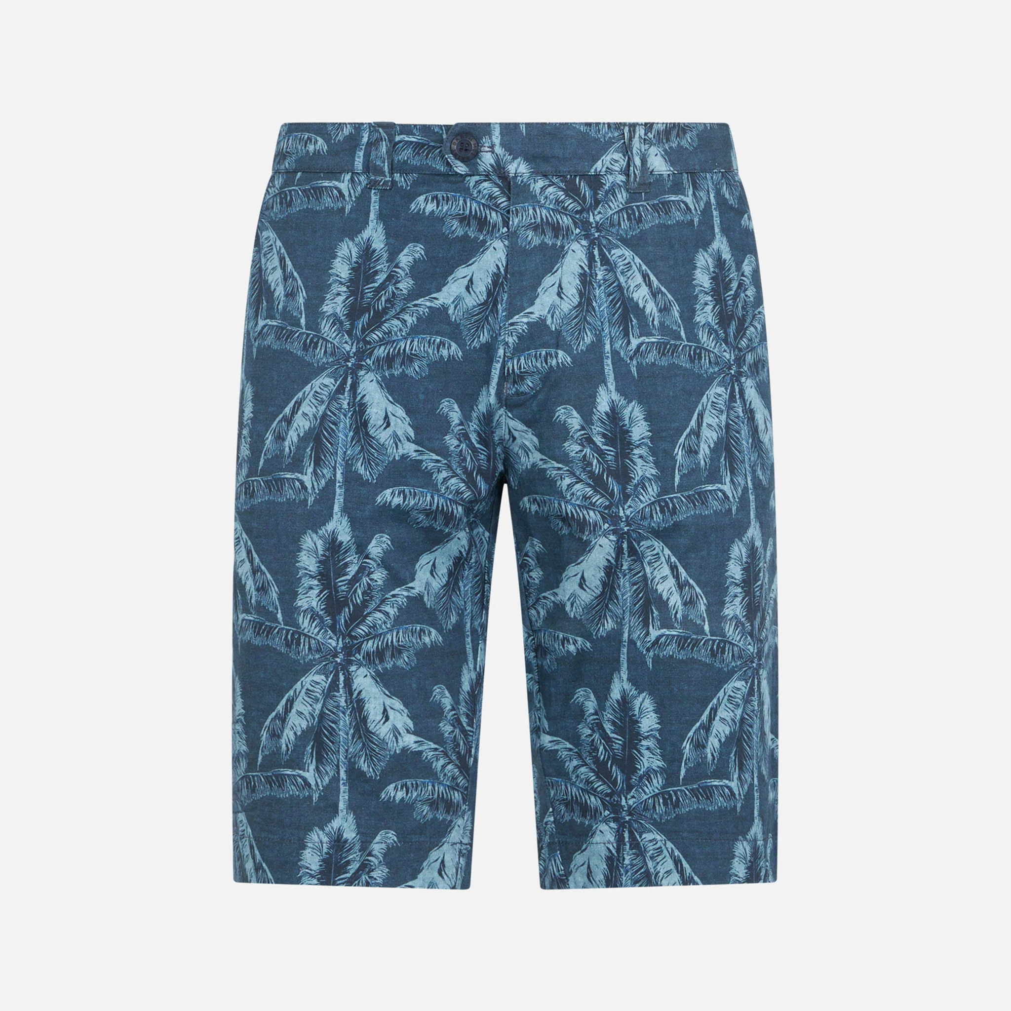 Herenbermudashorts van katoen met palmboomprint