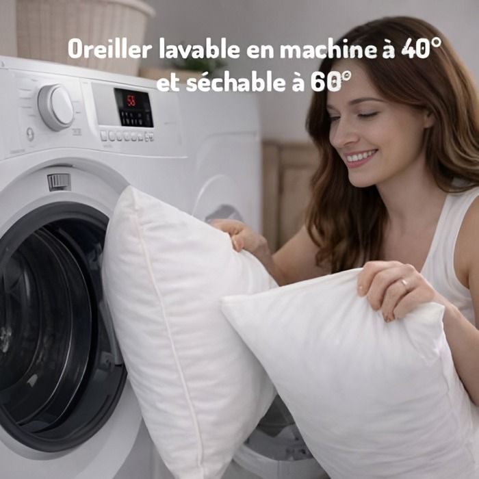 Edona Classic Set van 2 Vierkante Kussens 60x60 cm Zacht Synthetisch Gemaakt in Frankrijk Hotelkwaliteit