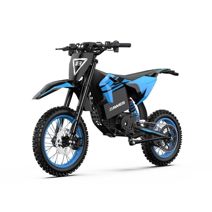 ZAWES S3 Moto électrique tout-terrain pour adultes Moteur 5000W Batterie 60V 23.4Ah, Pneus tout-terrain avant 14 pouces