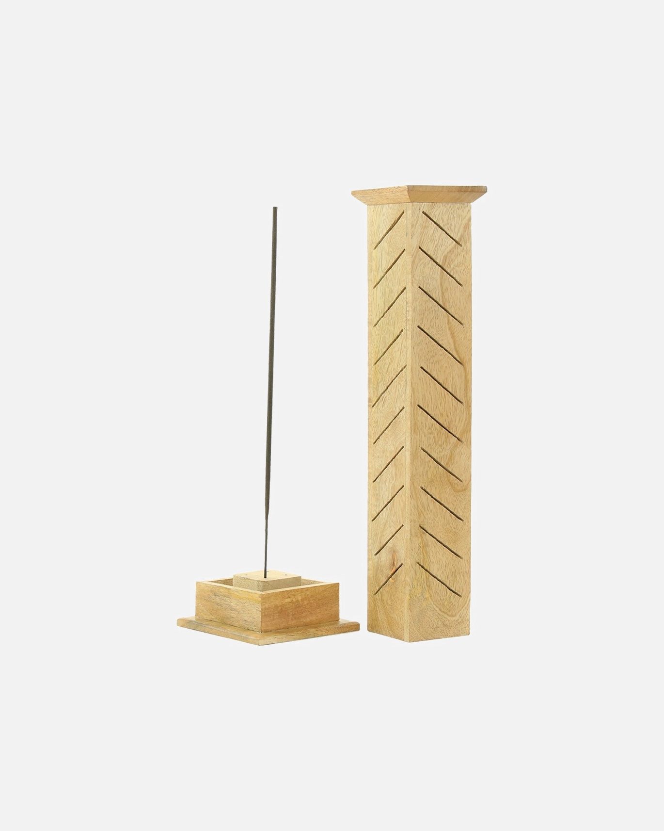 Galeo Support encens bâton colonne bois clair