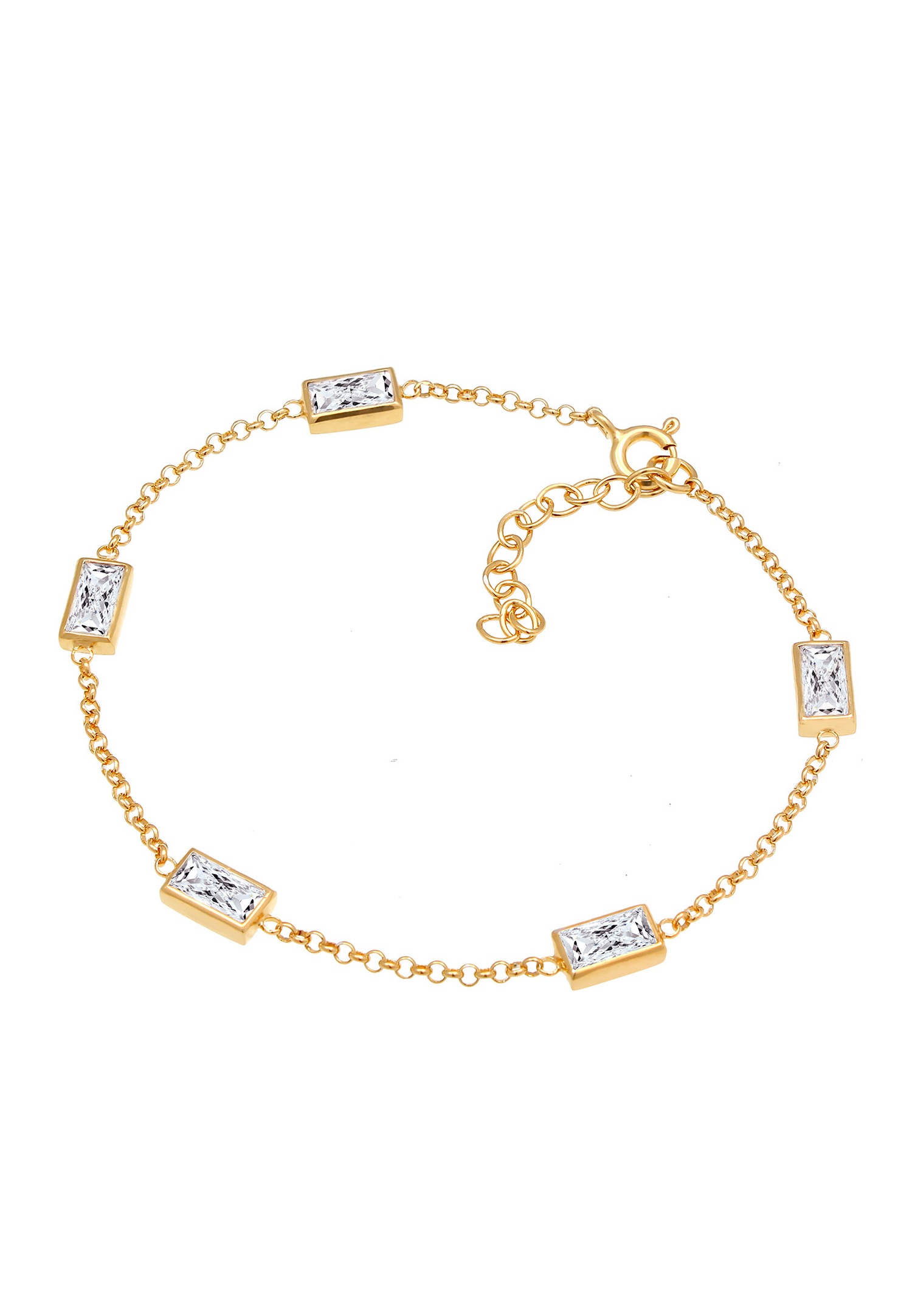 Elli Classique Filigrane Ajustable avec Cristaux de Zircone Bracelet Femme - (925/1000) Argent