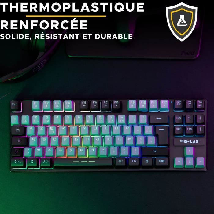 Gamingtoetsenbord - The G-Lab - KEYZ CAESIUM - RGB - Grijs & Zwart - TKL