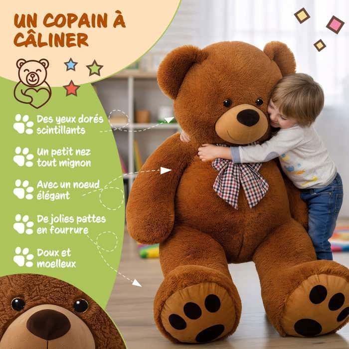 MONZANA® Super Soft Brown Teddy Bear with Bow Tie - Giant 100cm Teddy Bear - Large Plush Toy - Cute Cuddly Toy
