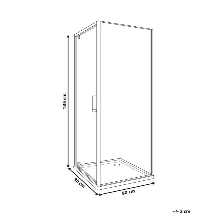 Cabine de douche DARLI 90 x 90 x 185 cm Doré