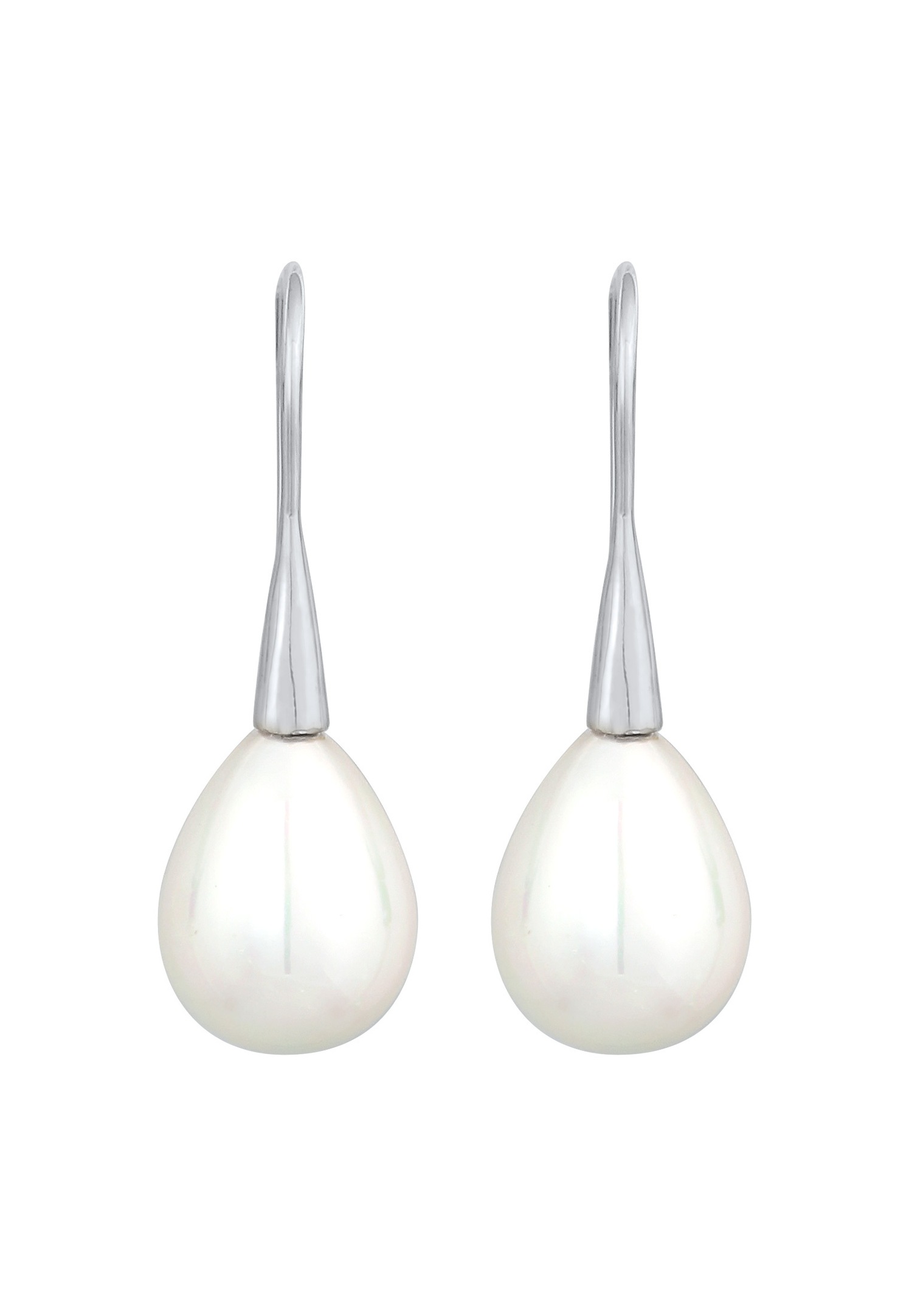 Nenalina Pendentifs d'oreilles pour femmes Goutte classique avec perles de coquillage en argent sterling 925
