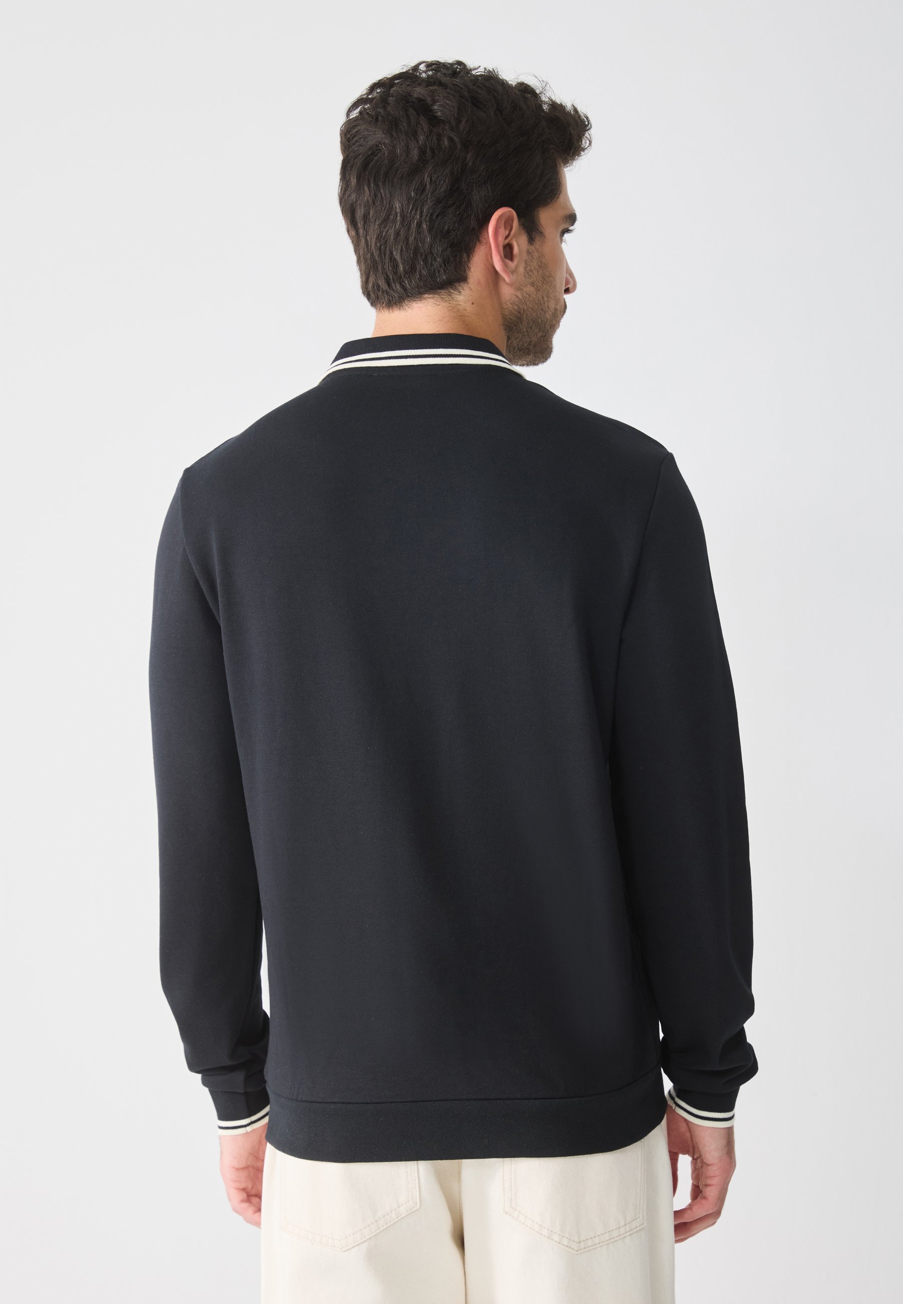 Polo zippé Pier One SWEAT - Noir véritable