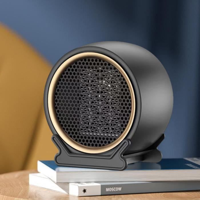 Mini calefactor - Negro - 2 ajustes de temperatura - Protección contra sobrecalentamiento - Protección antivuelco - Cerámica