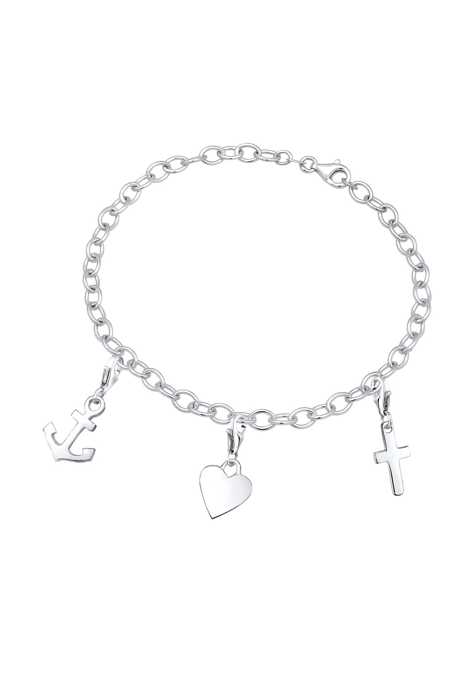 Elli Anker Herz Kreuz 925 Sterling Silber